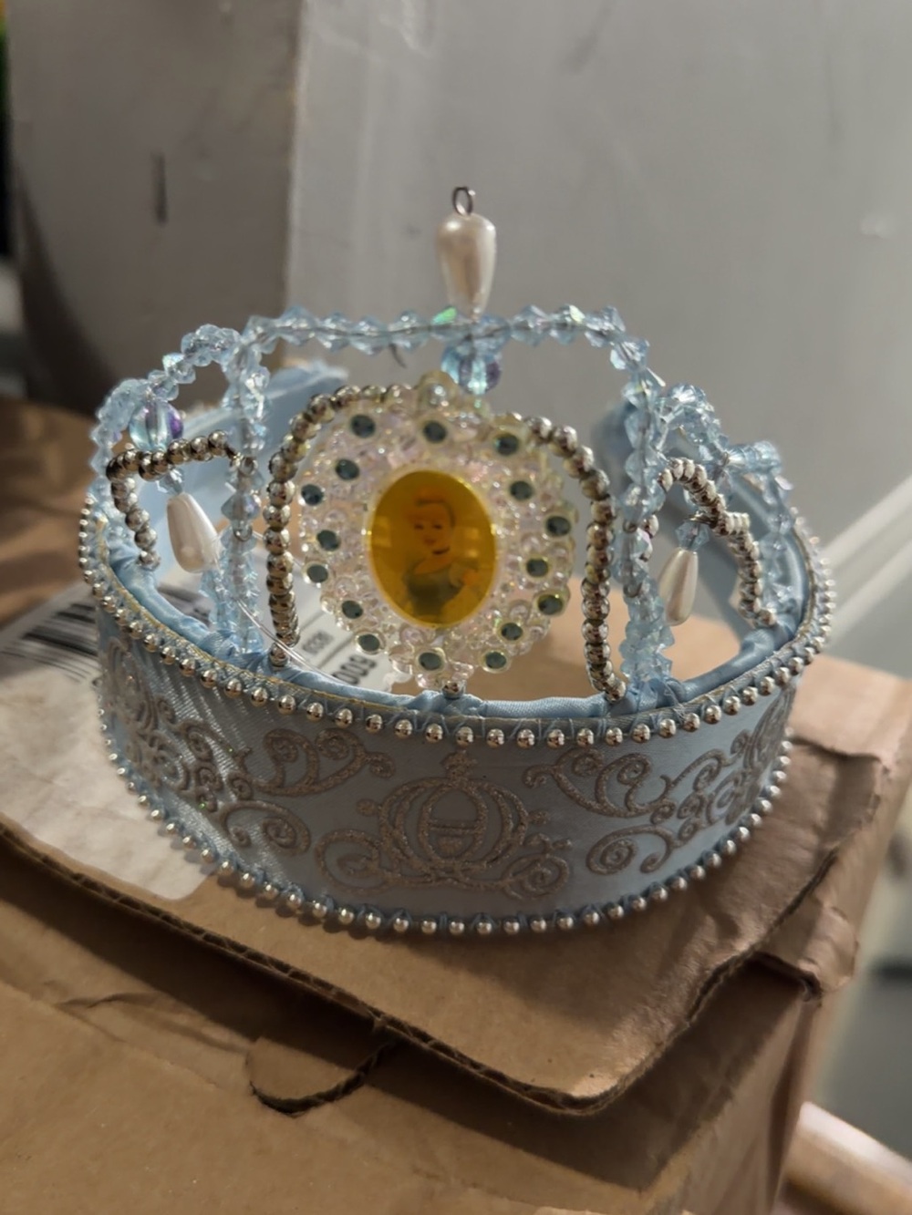 Vintage Girls Light Blue Beaded Princess Tiara